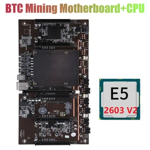 btc x79 h61 mining motherboarde5 2603 v2 2011 cpu 5x pci e 8x lga 2011 ddr3 support 3060 3080 gpu for btc miner free global shipping
