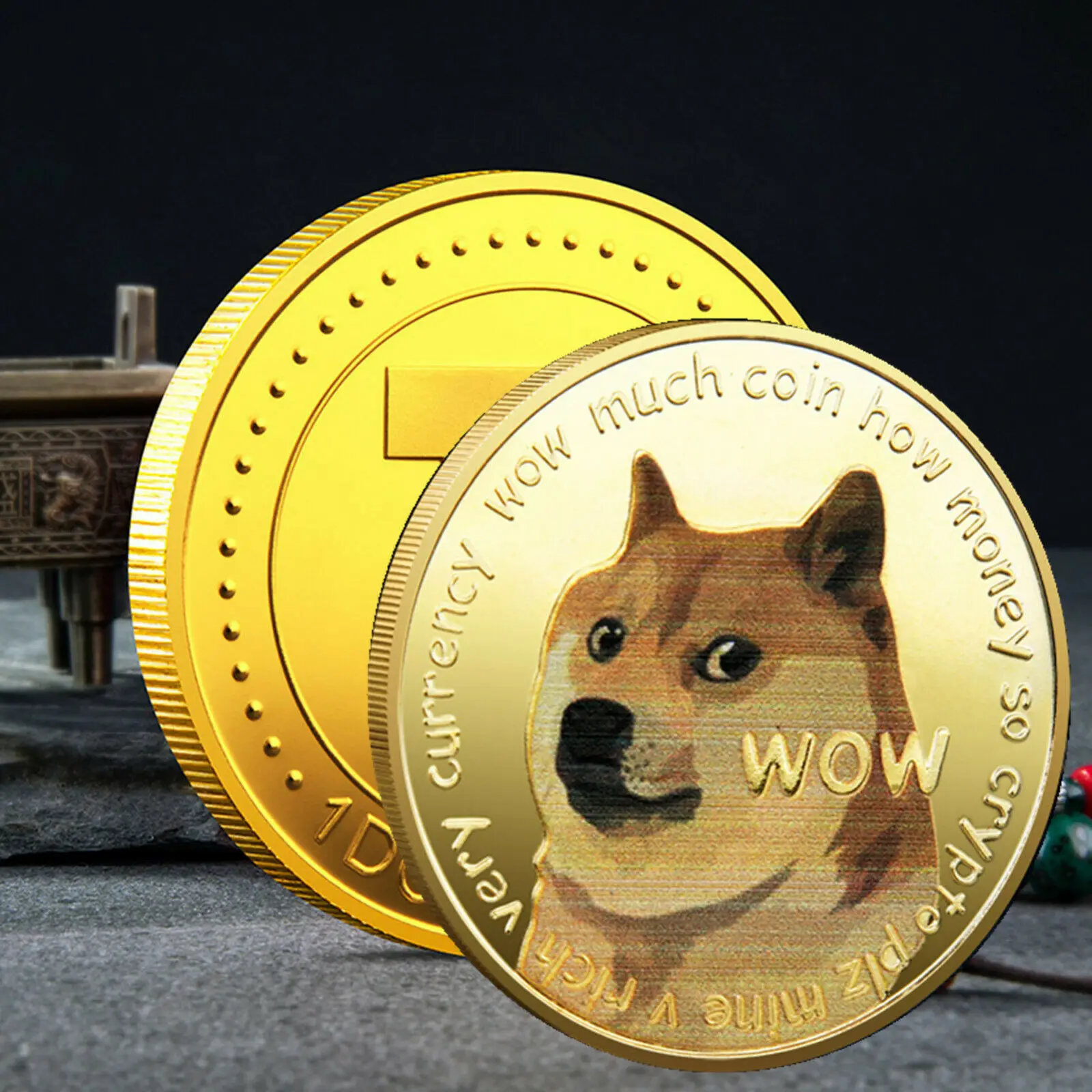 

Памятные монеты Dogecoin, покрытые золотом и серебром, с изображением милой собаки, коллекция подарков сувенир в виде собаки