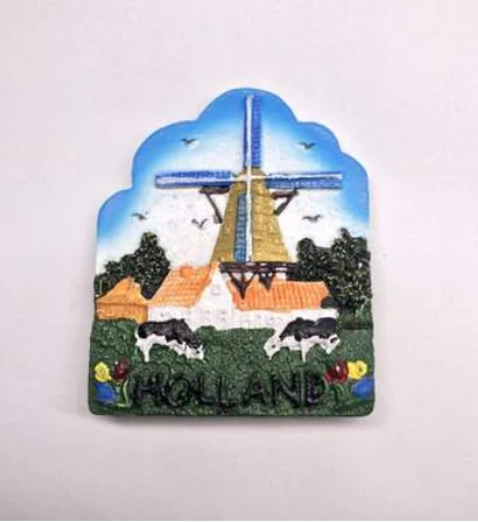3D магниты на холодильник из смолы голландские тюльпаны ветряная мельница
