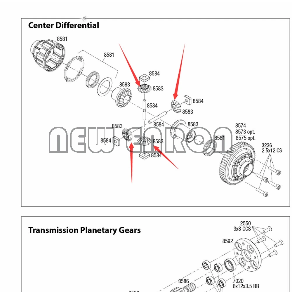 

NEW ENRON #8583 4Pcs 13T Hard Steel Differential Spider Gear For RC Traxxas 1/7 Unlimited Desert Racer UDR 85076-4 85086-4