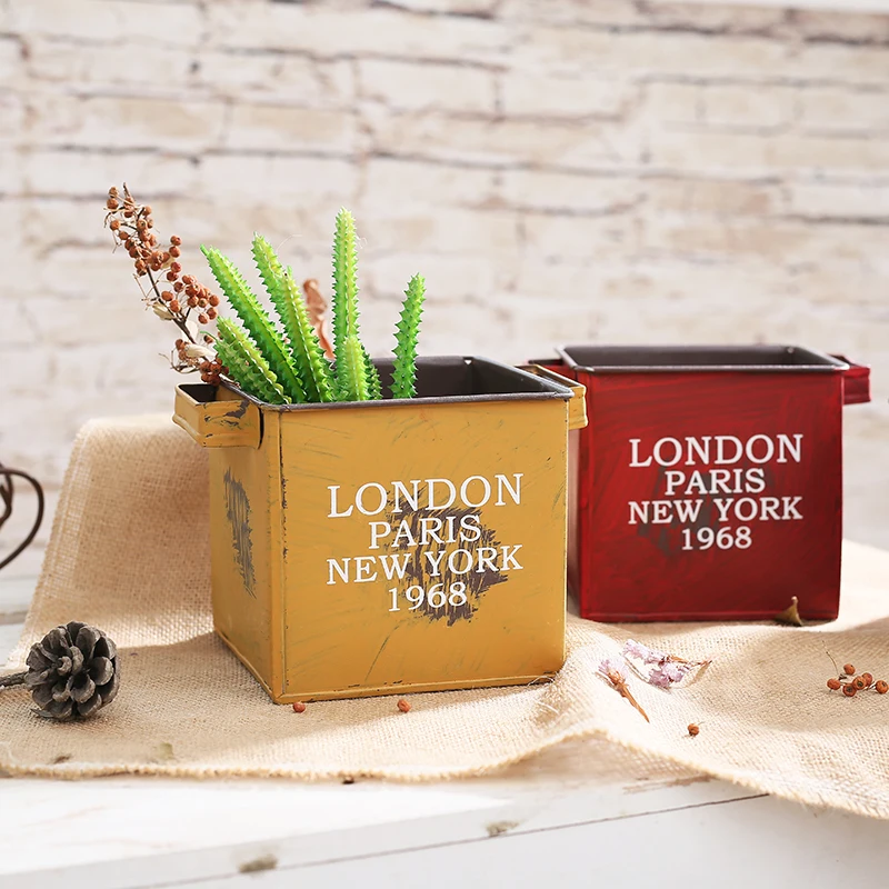 Скандинавский пасторальный Стиль металлическая ваза кашпо для искусственных