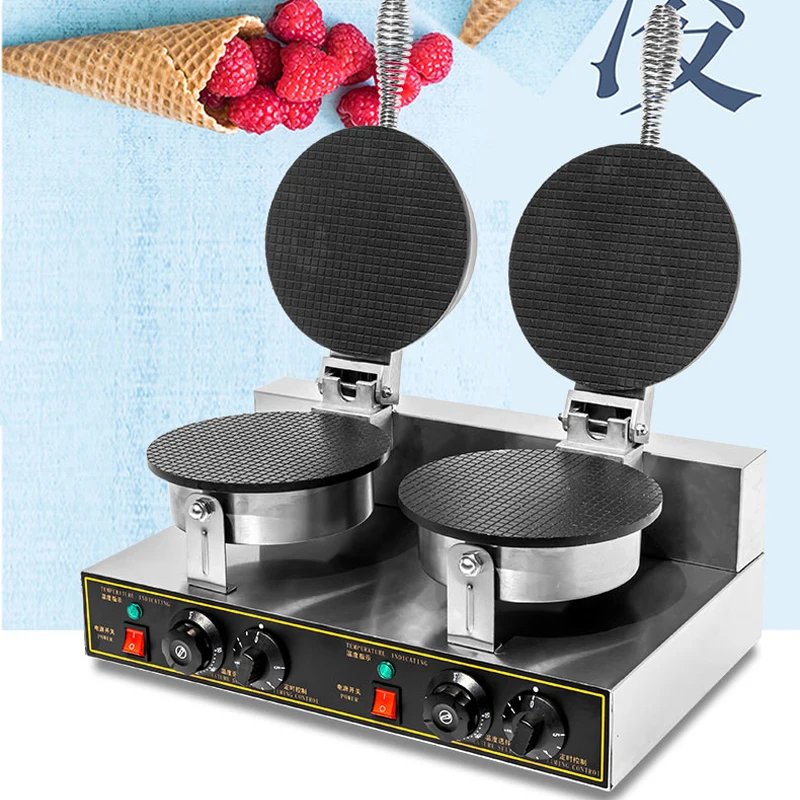 

Double headed egg roll machine Commercial head Ice cream Crispy Cone machine waffle maker machine crepe maker Baking Machine