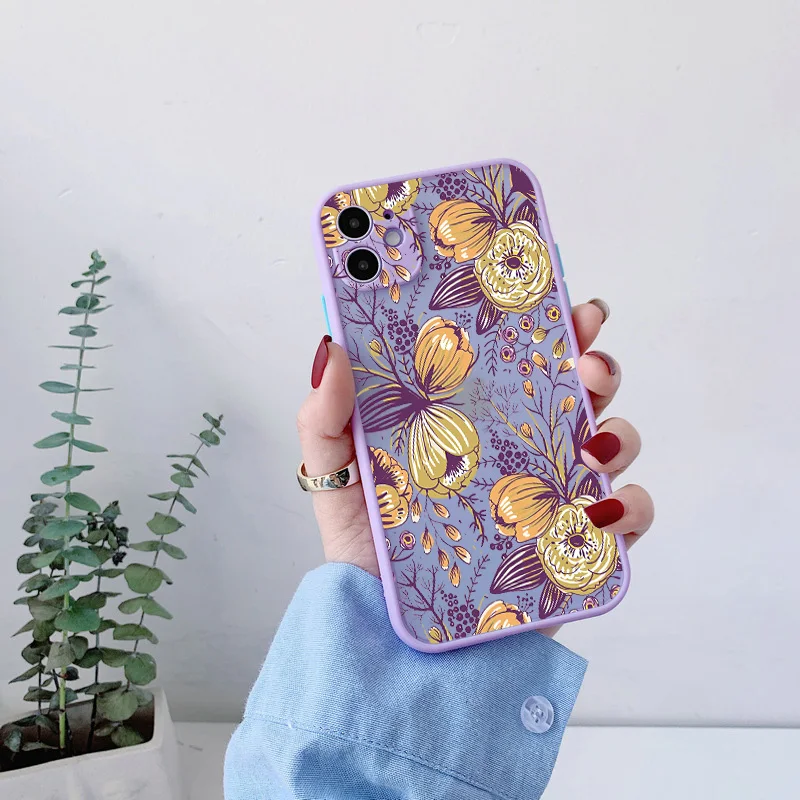 Flower Bud Phone Case for iphone 11 12 13 Pro Max for iphone 6s 7 8 Plus SE 2020 X XS MAX XR Back Hard Shockproof Cover Funda