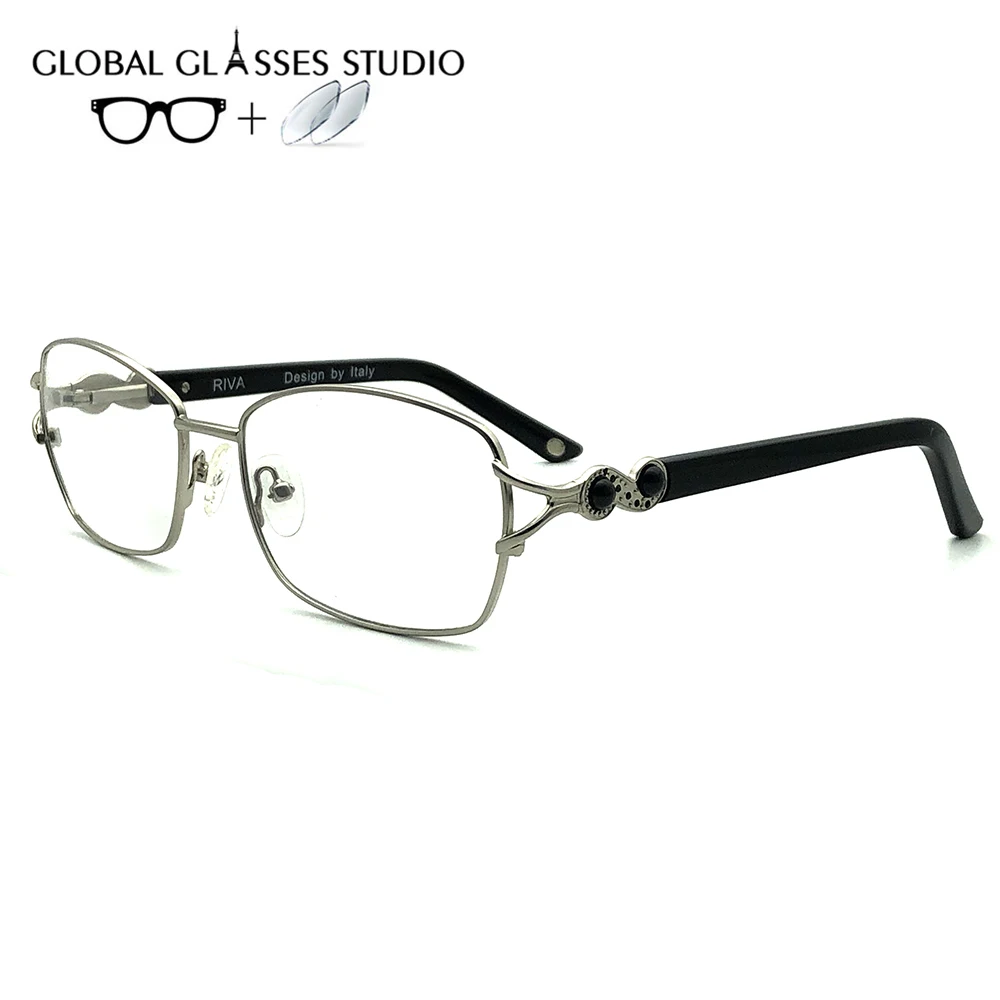 

Women Metal Glasses Frame Eyewear Eyeglasses Reading Myopia Prescription Lens 1.56 Index 8301 C2