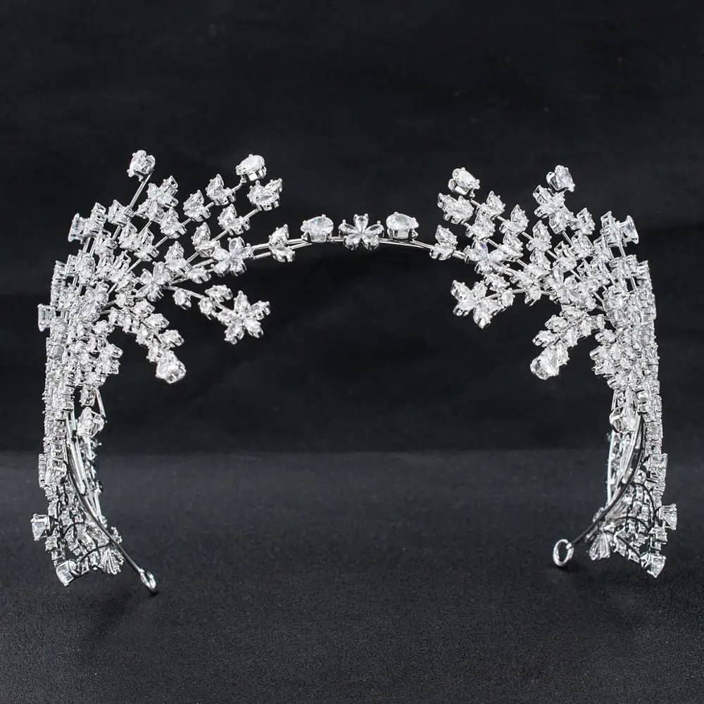 Женская мягкая повязка на голову свадебная тиара с кубическим цирконием
