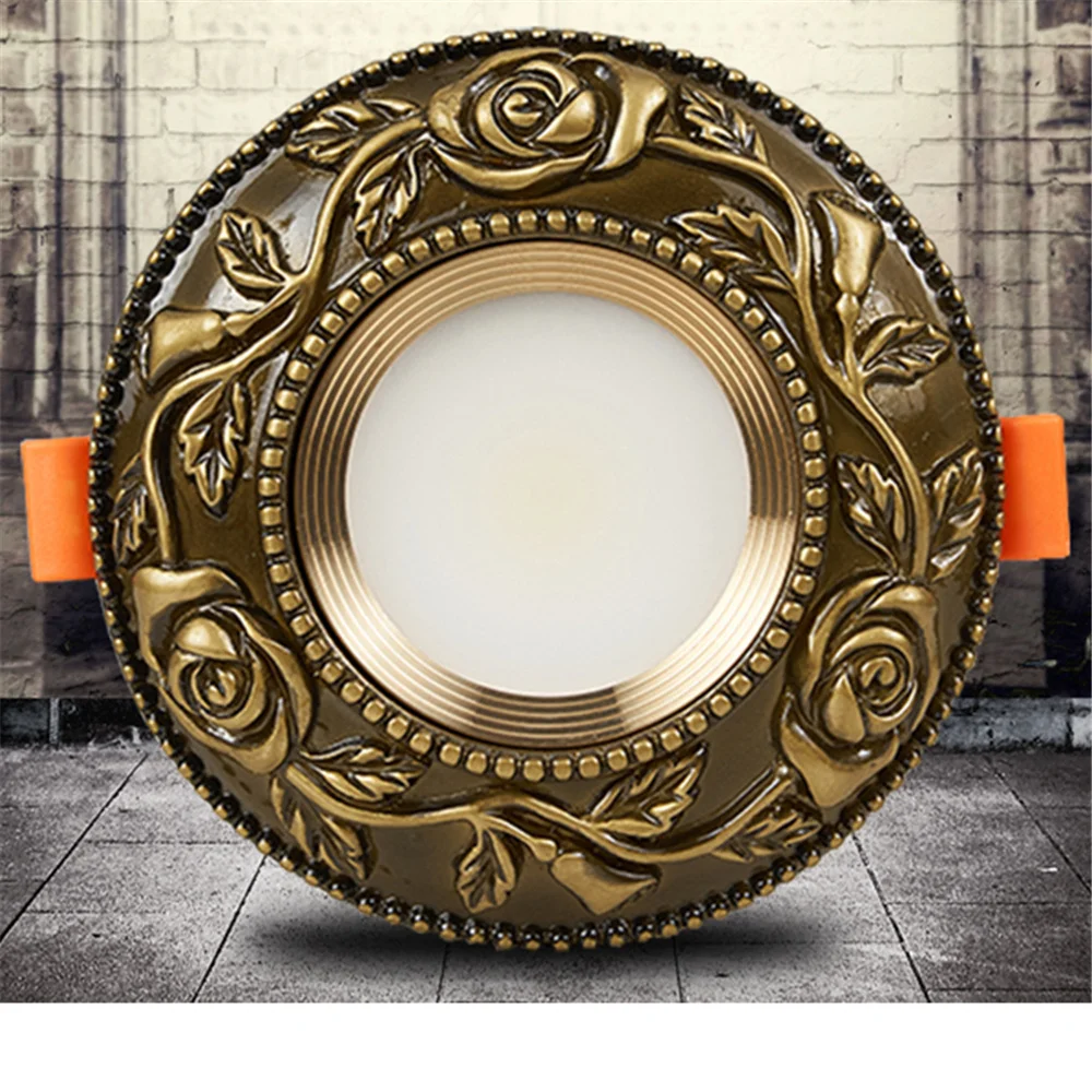 American Retro Red Bronze Color Resin Led Ceiling Lamp 7W 10W 110V 220V Hallway Living Room Recessed Downlight Corridor Fixtures | Освещение