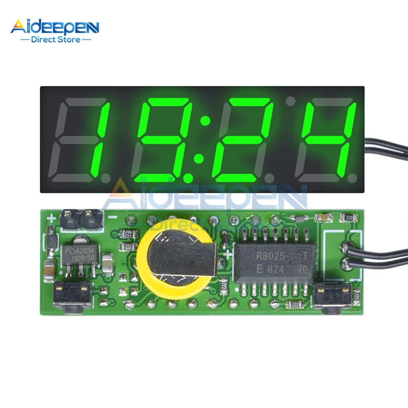 Green DC 5 V-30 V 3 в 1 светодиодный DS3231 DS3231SN цифровые часы Температура Напряжение модуль часы с градусником вольтметр доска красный/синий/зеленый - Цвет: Green