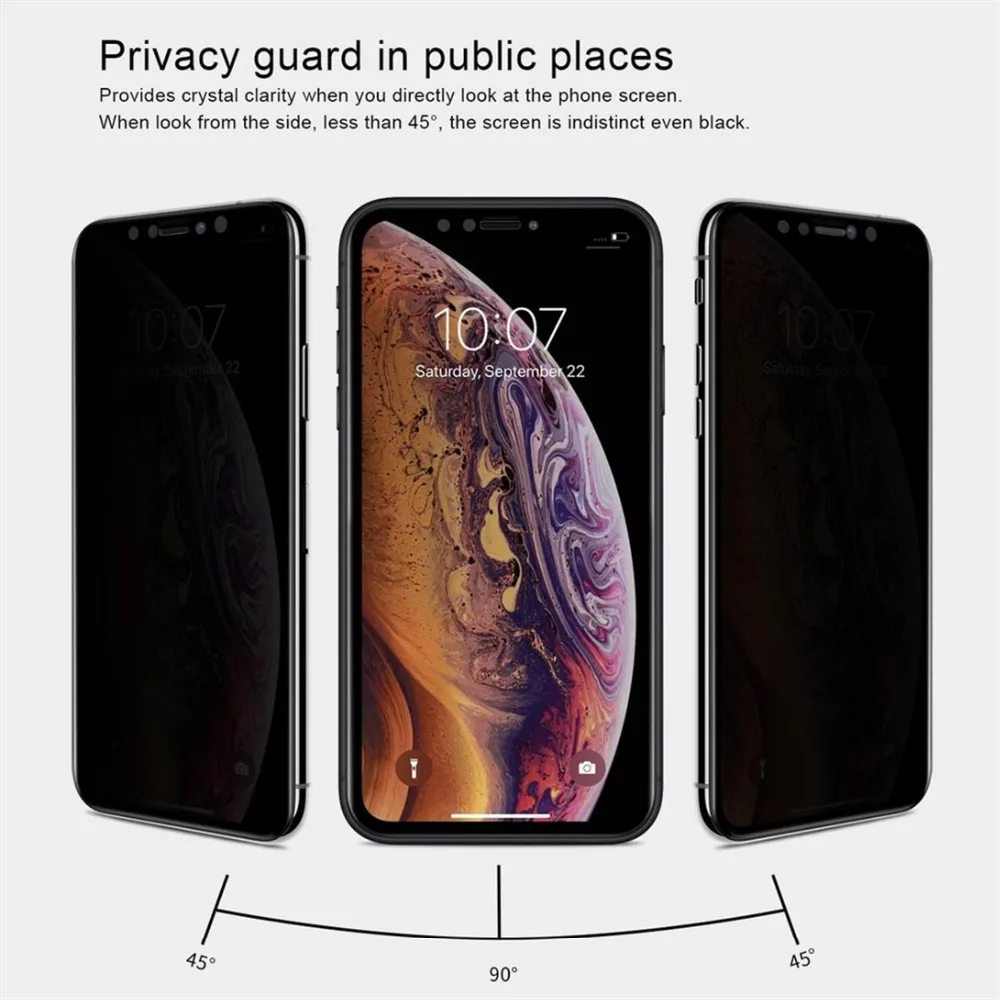 Для iPhone XR XS Max X XS закаленное стекло Nillkin 3D AP+ Max анти-писк конфиденциальности Защитная пленка для экрана стекло для iPhone XS Max
