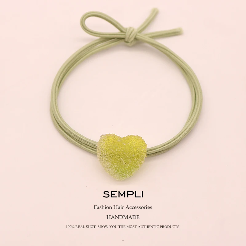 Sempli New Headbands for Women Girls Candy Color Heart Turban Cute Hair band Elastic bands Holder Headwear Accessories |