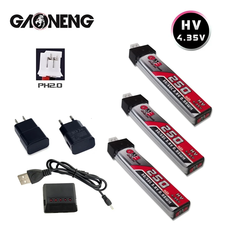 Литий-полимерный аккумулятор GNB Li HV 3 8 в 250 мАч 30C/60C 4 35 с зарядным устройством для