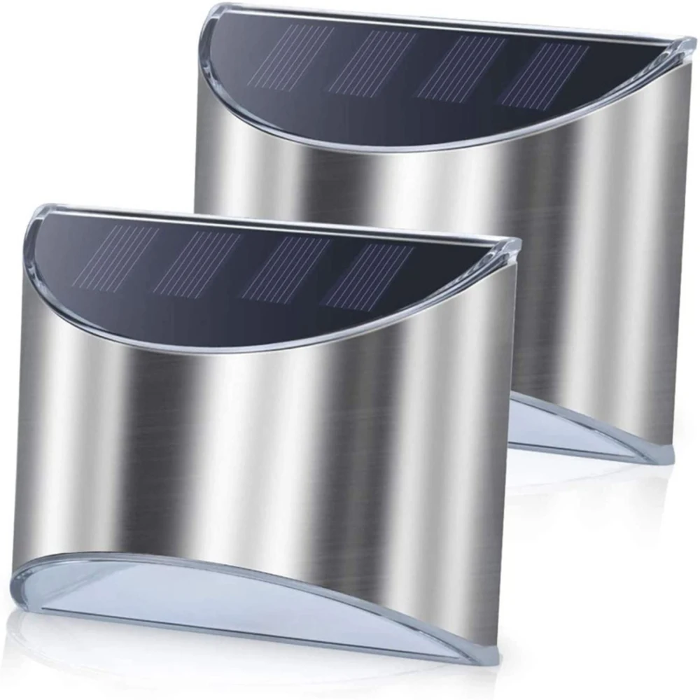 Солнечный светильник Настенный 2 шт. 4LED s угловая серебряные для Открытый Двор