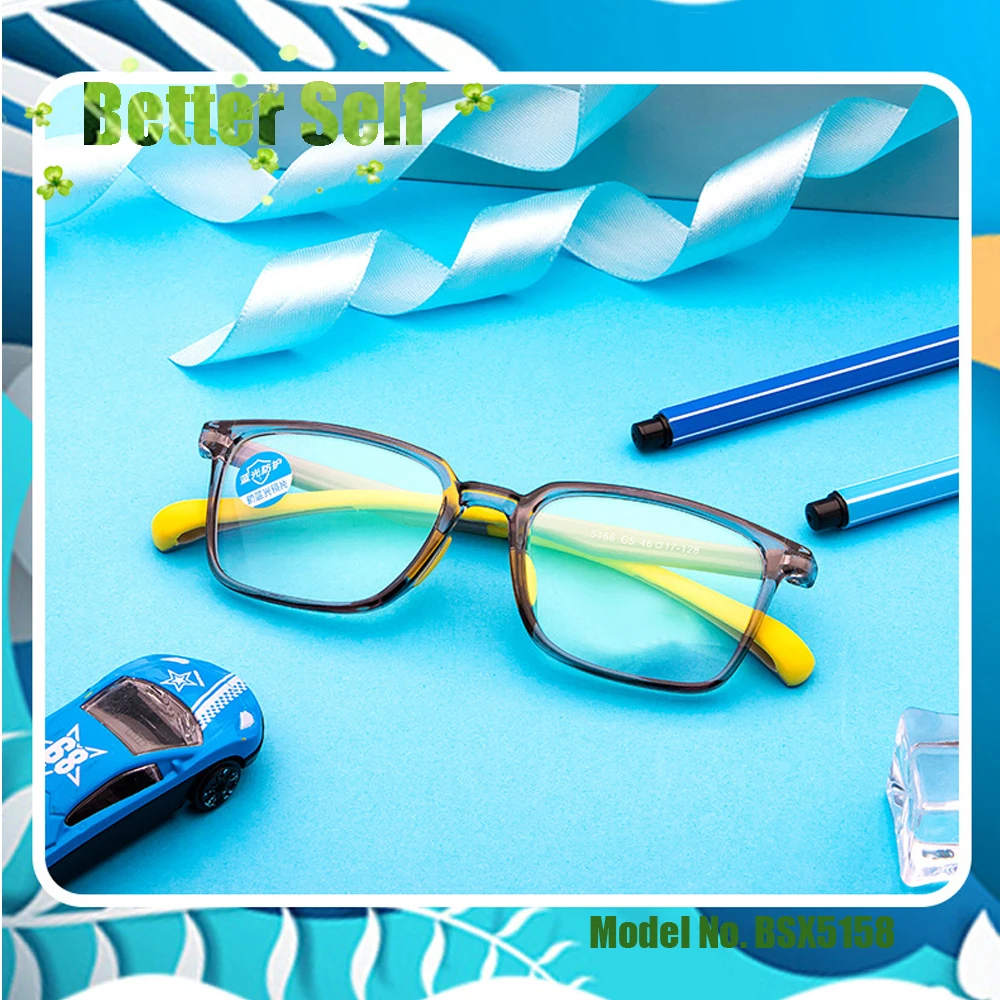 Детские очки с полным ободком анти синие BSX5158 для детей от 8 до 12 лет квадратные