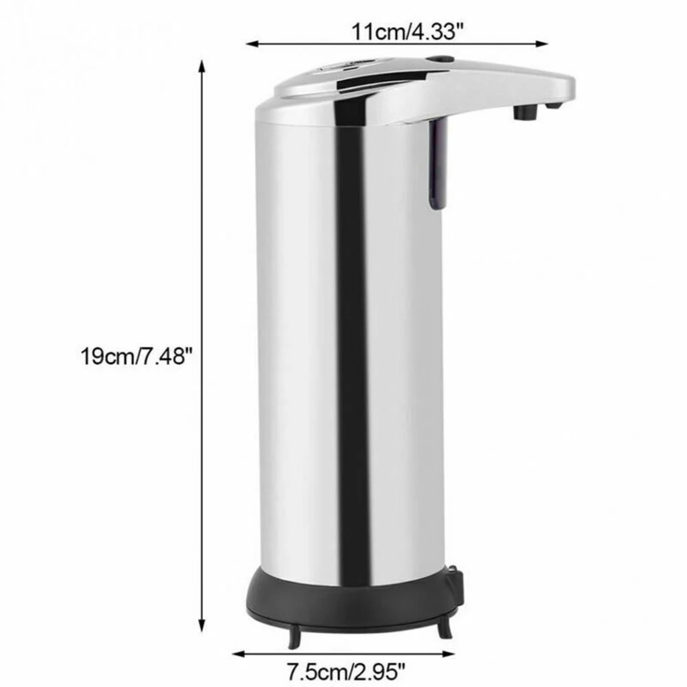 

Bathroom Liquid Soap Dispensers Stainless Steel 250ml Automatic Soap Dispenser Infrared Motion Sensor Touchless