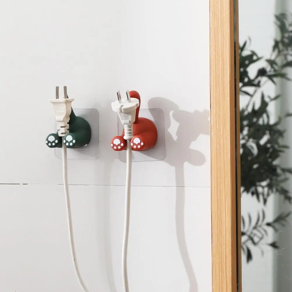 

Cute Animal Tail Non-marking Stickers Free Punching Single Hook Wall Storage Hanger Bathroom Tools Door X2R6