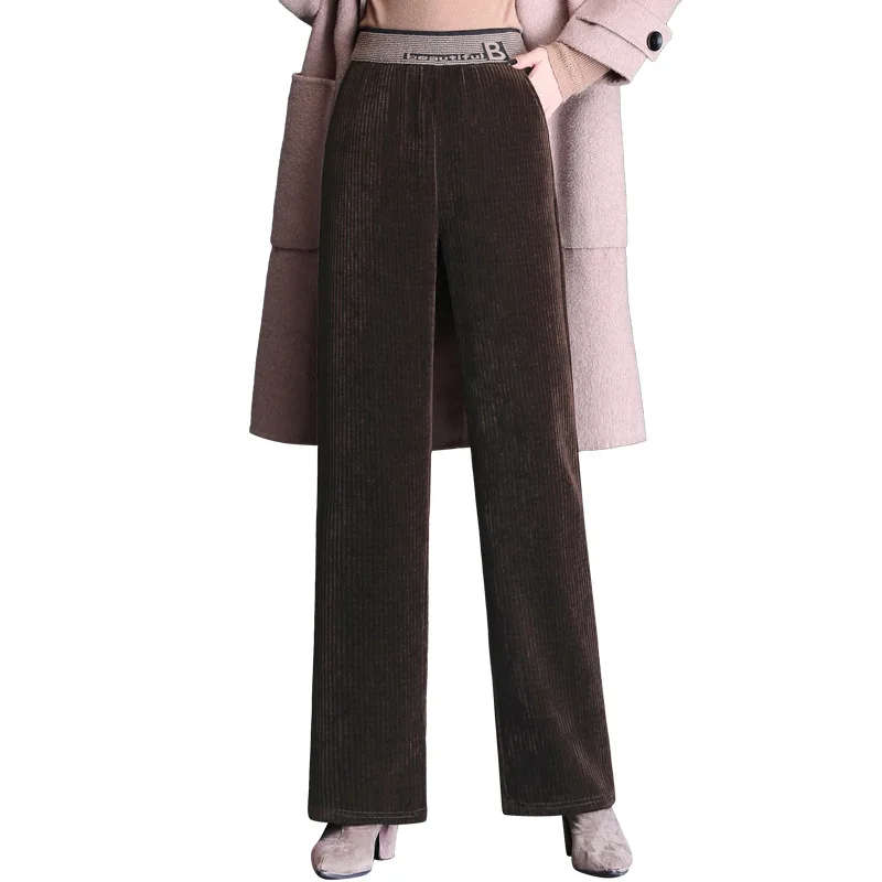 

Mother Wide-Leg Pants Woman Autumn Winter 2022 NEW High Waist Drape Corduroy Straight Trousers Thicken Casual Pants Women