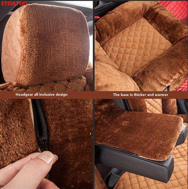 Winter Auto Full coverage Seats Covers Plush Car Seat Cover for Clio logan renault sandero fluence megane laguna latitude cap | Автомобили