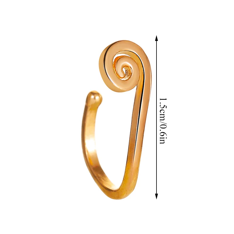

1pc Punk Non Puncture Nose Ring For Women U-Shaped Wire Spiral Fake Piercing Nose Clip Cuff Nostril Earring Body Jewelry Gifts