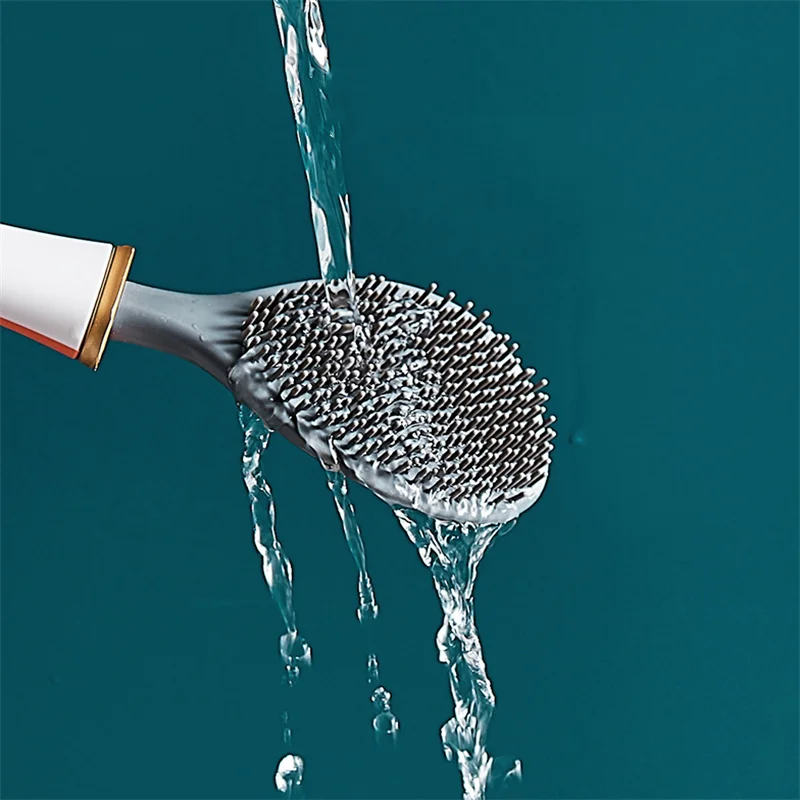 

Toilet Brush No Dead Corners Household Toilet Brush Wall-mounted Creative Automatic Opening and Closing Silicone Toilet Brush
