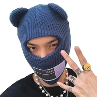 multi functional mouse ski mask winter warm knit cap balaclava mask artificial wool hats adult men and women beanies thick mask