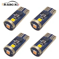 4 pcs 24 48v canbus t10 w5w led bulb car interior reading dome lamp auto dashboard trunk license plate light 450lm yellow