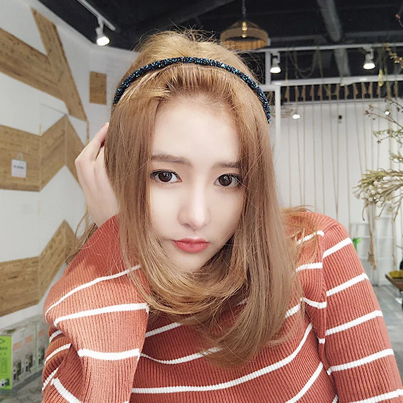 Мода Корея кристалл оголовье для женщин горный хрусталь Hairband шикарный ободок волос обруч Девушки аксессуары для волос простой головной убор