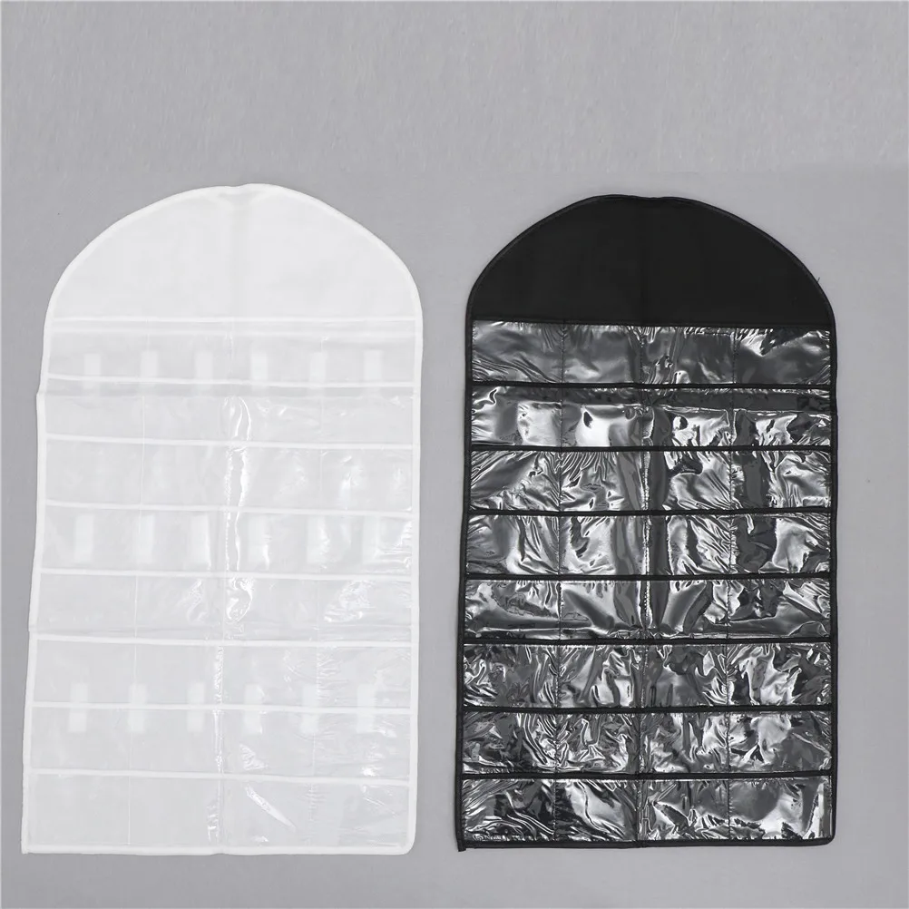 

32 Pockets Jewelry Hanging Organizer Earring Necklace Jewelry Display Holder Dual Sided Jewellery Storage Display Pouch