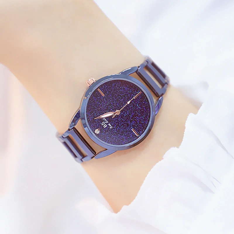 Роскошные Светящиеся женские наручные часы 2019 звездное небо женское платье