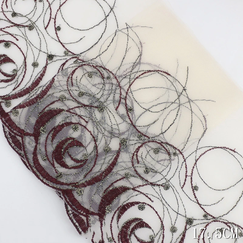 Новинка кружевная тесьма с вышивкой 2Yds лента для шитья красные ленты сетчатая