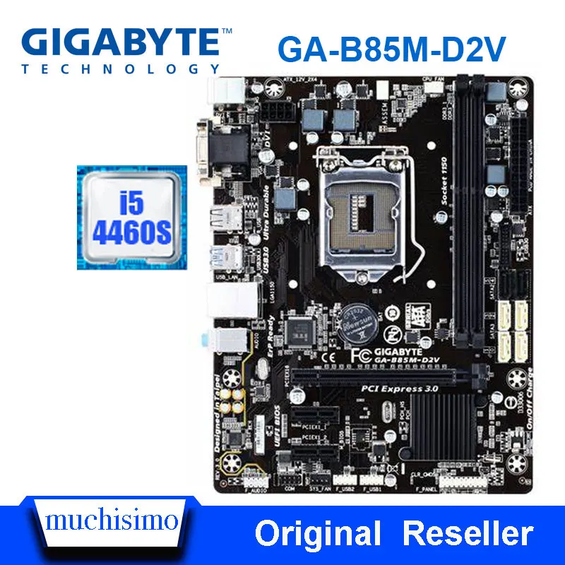 Gigabyte GA B85M D2V Intel Core i5 4460S 100% оригинальная материнская плата LGA 1150 DDR3 16G B85 настольная