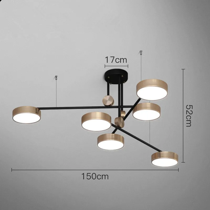 

Nordic Golden Circular Pendant Lamp Creative Elegant Atmosphere Gallery Livingroom Restaurant Bar Rotating Lamp Fixtures Metal