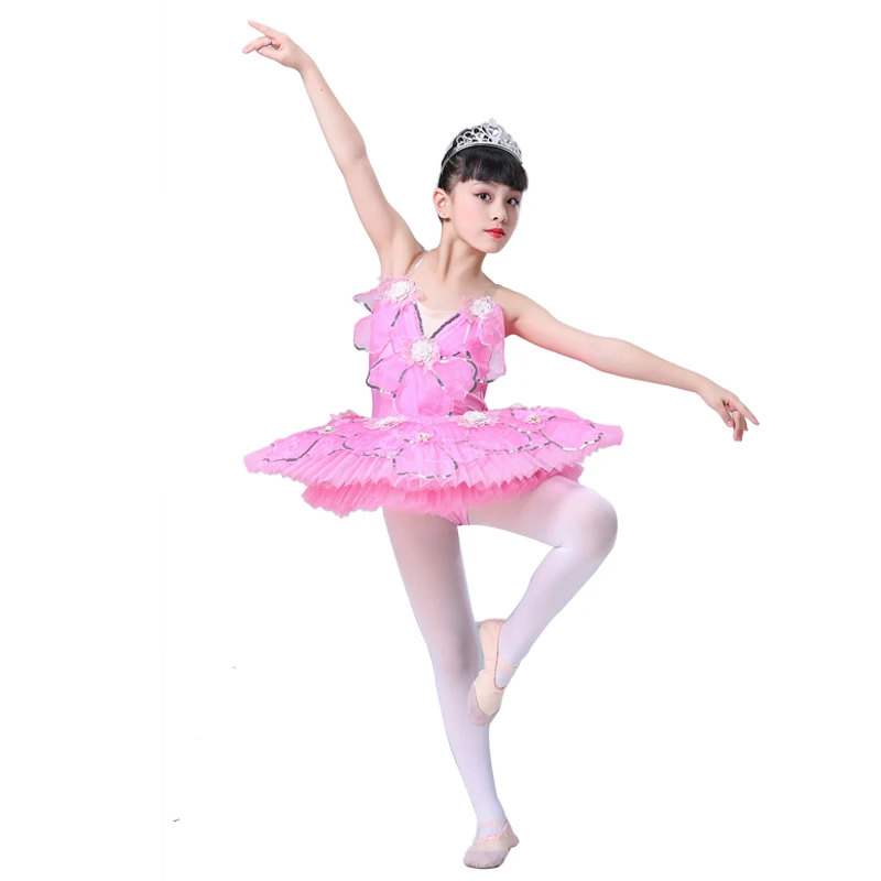 

Children Ballet Small Swan Show Serve Thick And Disorderly Skirt Camisole Swan Lake Tutu Yarn Skirt Girl Performance Serve