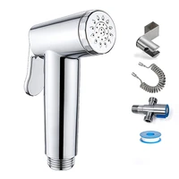 two function toilet hand bidet faucet bathroom bidet shower sprayer brass t adapter 1 2m hose tank hooked holder easy install