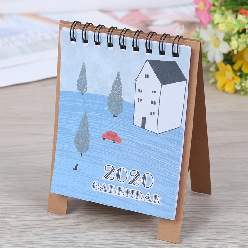 2020 мини настольная бумага календарь Лес Животные стиль ежедневный планировщик