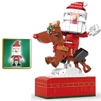 xingbao christmas scene series building sets 442pcs clockwork santa snow reindeer building blocks bricks with music box gifts