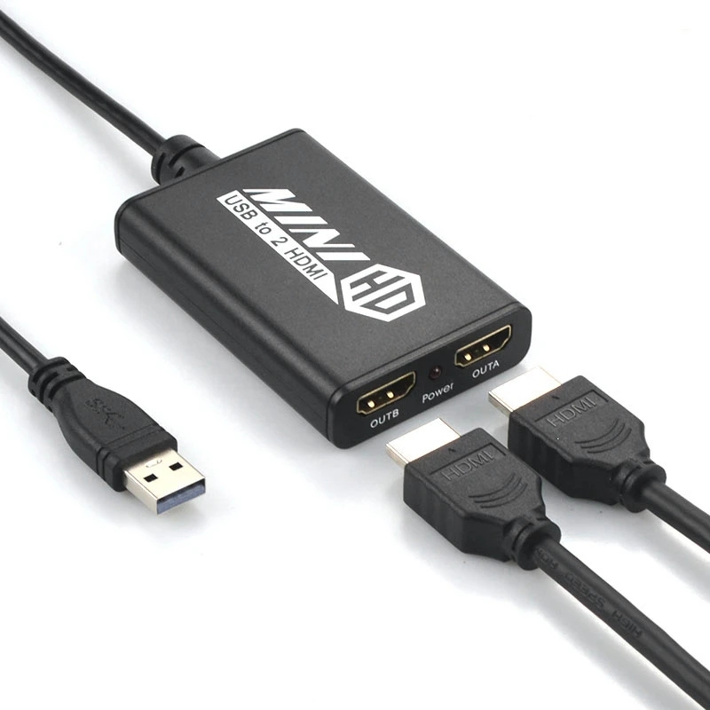 

Usb3.0 To Dual Hdmi Adapter 1080P@60Hz Output For Windows7/8/8.1/10,,Chromebook,Desktop,Laptop,Monitor,Projector