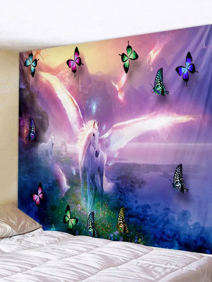 Creative 3D Printing Butterfly And Pegasus Fringed Iris Herb Tapestry Wall Hanging Bed Spread Beach Towel Table Cloth Yoga Mat | Дом и сад
