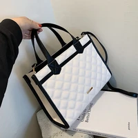 lattice large tote bag fashion new high quality pu leather womens designer handbag high capacity shoulder messenger bag