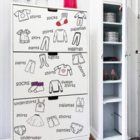 creative bedroom home decor wall stickers bedroom wardrobe logo color clothing sticker household storage instructions