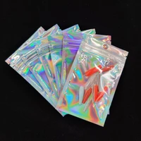 100pcs zip lock bags holographic translucent storage organizer ziplock bag set xmas gift package socks lingerie glove cosmetics