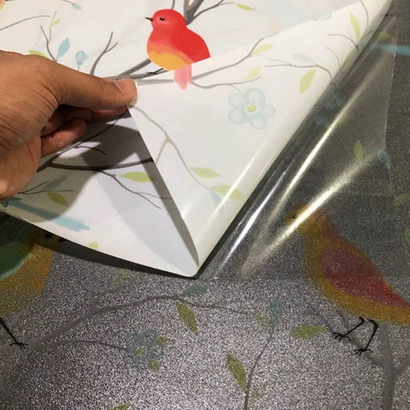 3D матовая пленка для окон неклейкая с птицами декоративная виниловая стекла