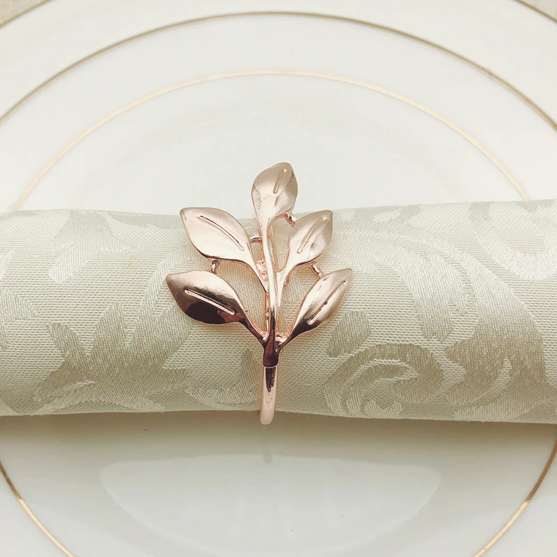 Кольца для салфеток подставки в виде кленового листа праздничного банкета