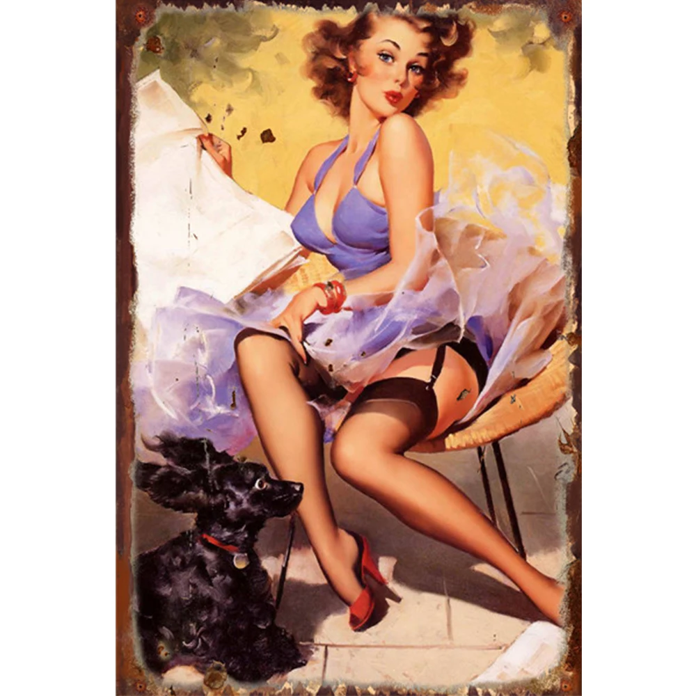 Европейская Сексуальная металлическая вывеска винтажный постер ретро Оловянная