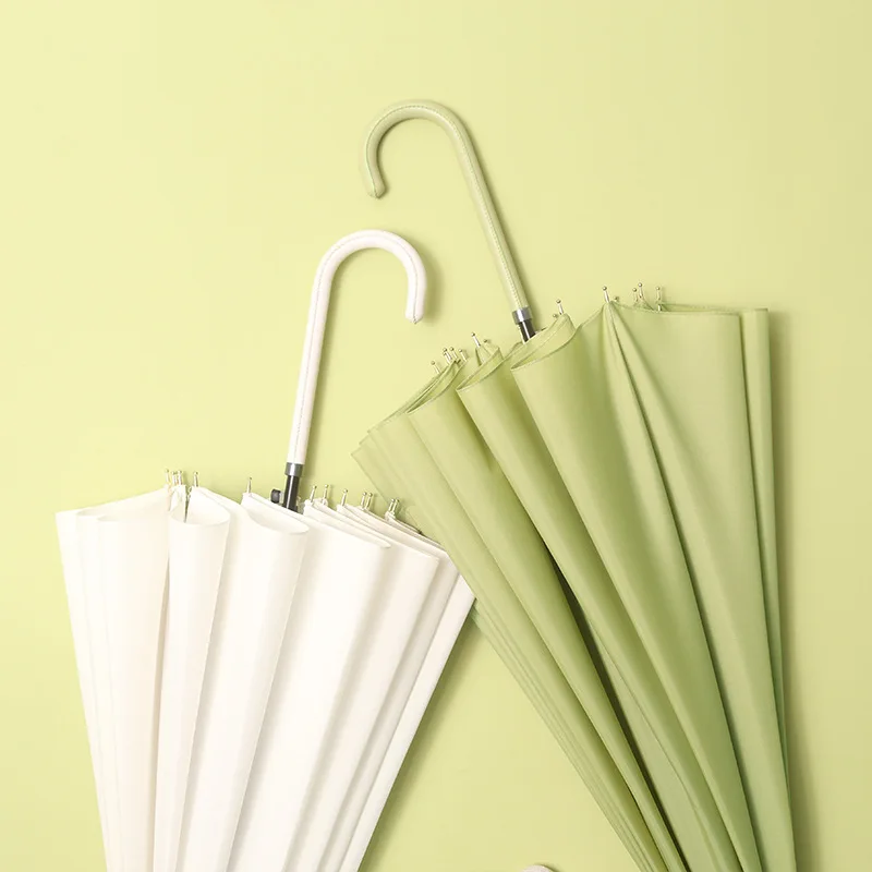 Простой 16K прямой зонт однотонный японский маленький свежий Зонт с длинной