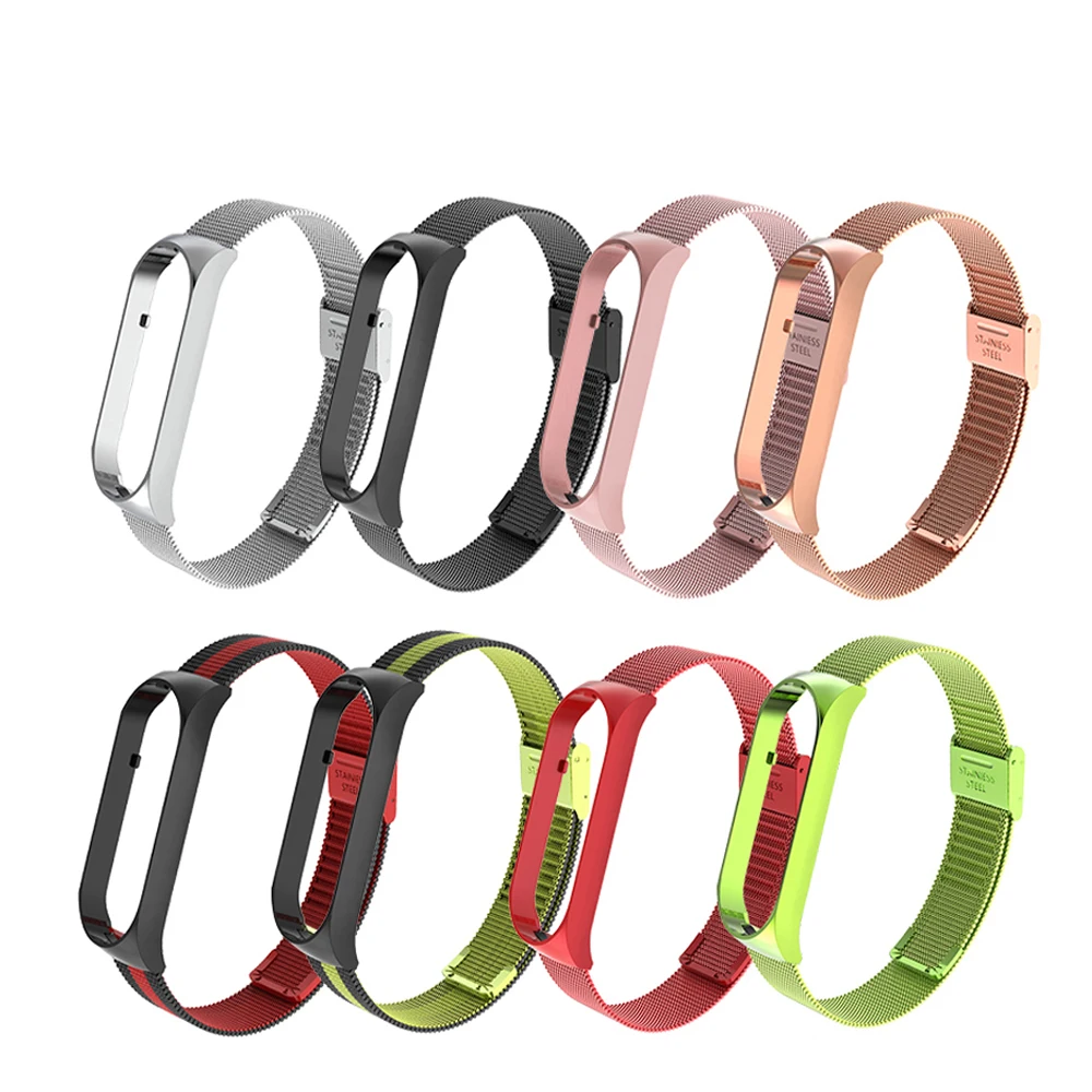 Металлический ремешок для XiaoMi Mi Band 5 Correa браслет из нержавеющей стали без винтов