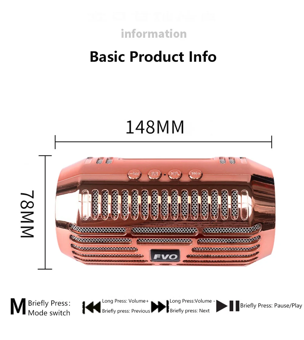 Портативный Bluetooth динамик s стерео мини беспроводной динамик с fm-радио USB SD карта AUX MP3 Воспроизведение музыки сабвуфер Колонка для телефона