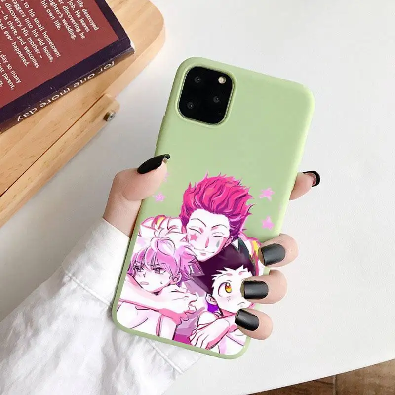 

Japan anime hunter x hunter painting coque funda cover Phone Case Candy Color for iPhone 6 7 8 11 12 s mini pro X XS XR MAX Plus