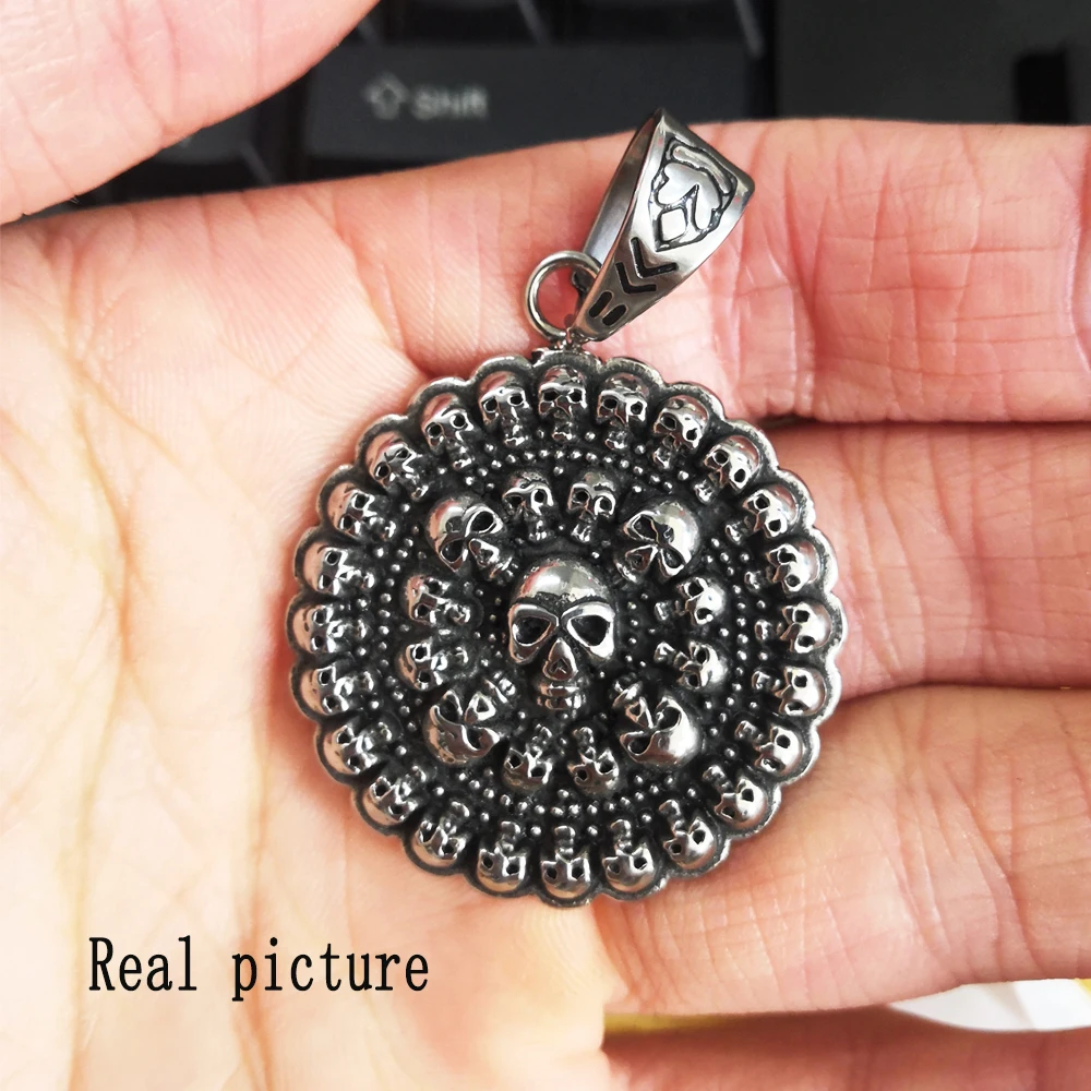 Ожерелье с подвеской в виде головы Призрака и черепа готическом стиле Мужское