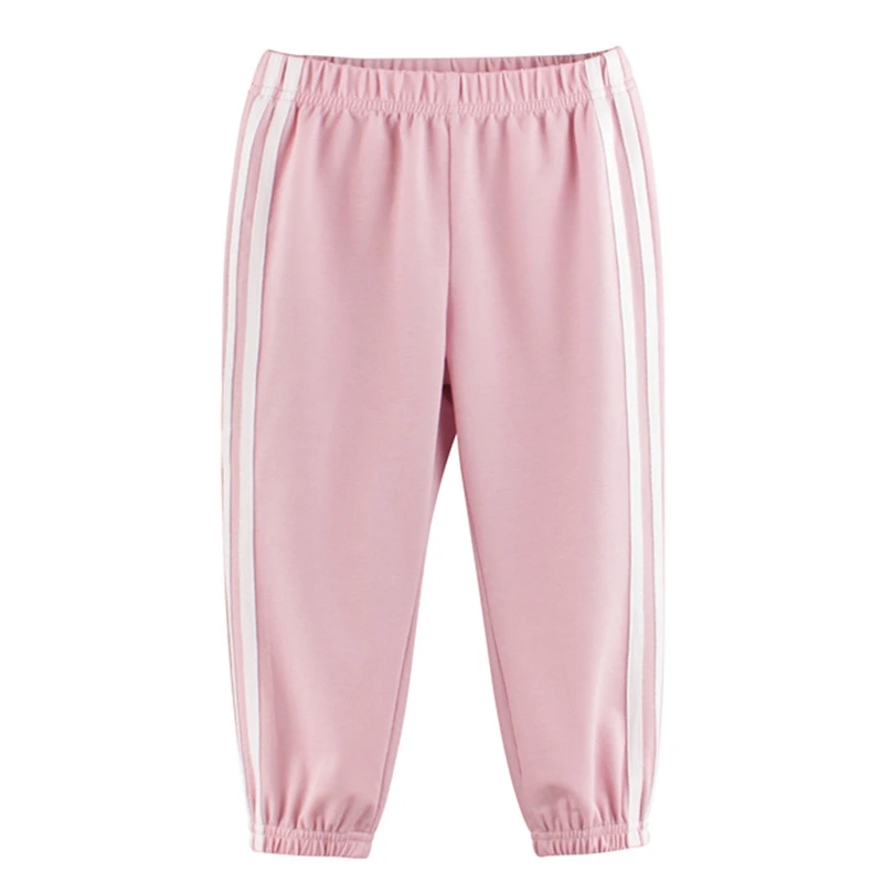 Детские спортивные брюки для мальчиков и девочек однотонные полосатые штаны
