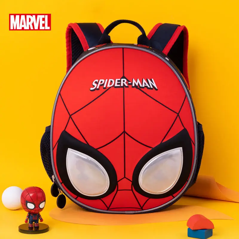 

Disney Kindergarten School Bag Water Proof Spiderman Backpack Night Reflection Baby Children Boys Backpack