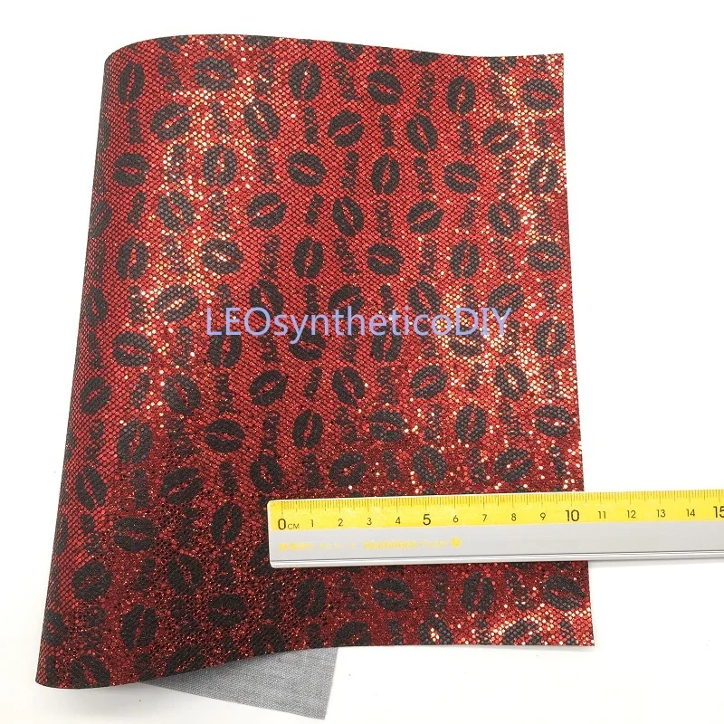 Блестящая ткань 1 шт. 21x29 см с принтом на губы Святого Валентина для изготовления